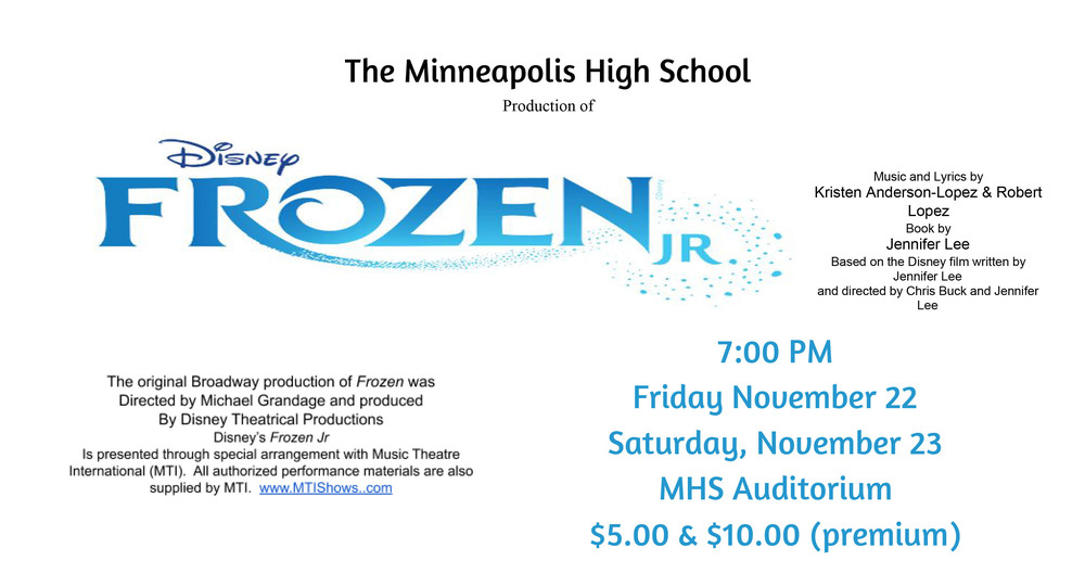 Disney's Frozen, Jr. Coming, Nov. 22-23